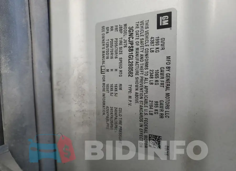 3GNCJPSB1GL280582 Photo# 13
