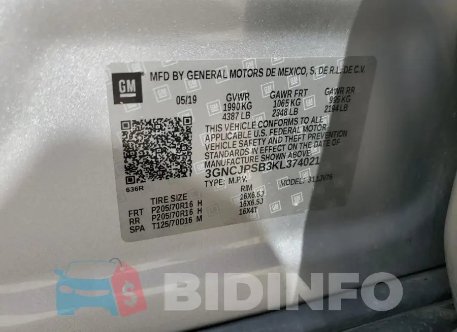 3GNCJPSB3KL374021 Photo# 13