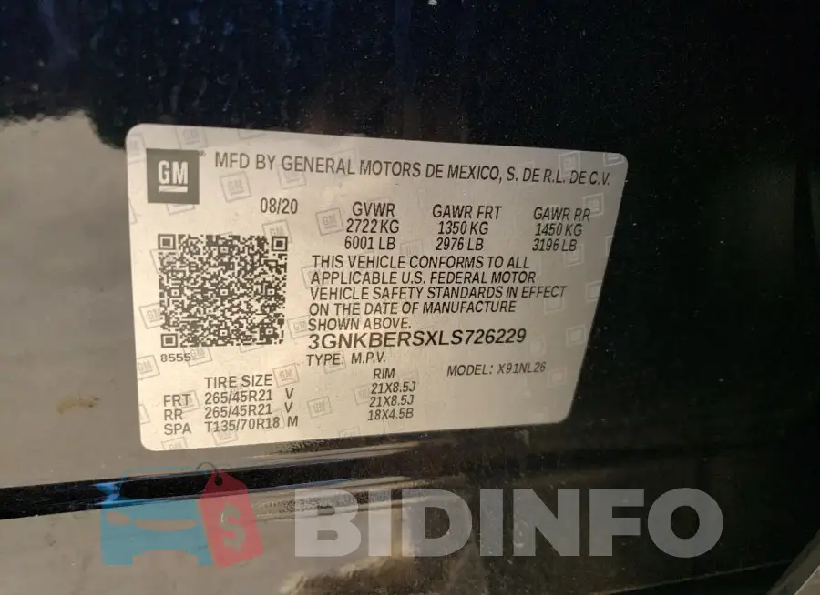 3GNKBERSXLS726229 Photo# 12