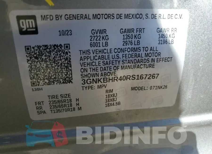 3GNKBHR40RS167267 Photo# 13