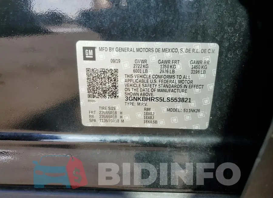 3GNKBHRS5LS553821 Photo# 13
