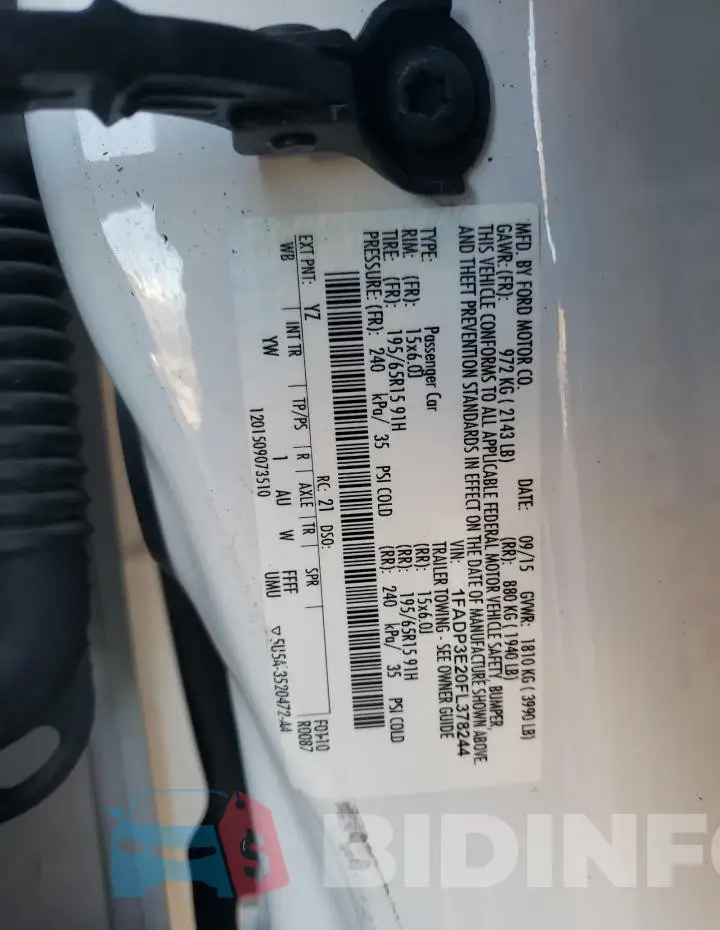 1FADP3E20FL378244 Photo# 12
