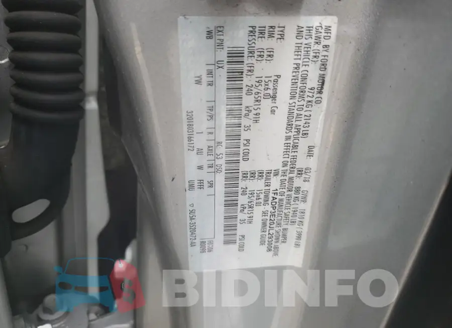1FADP3E20JL293008 Photo# 12