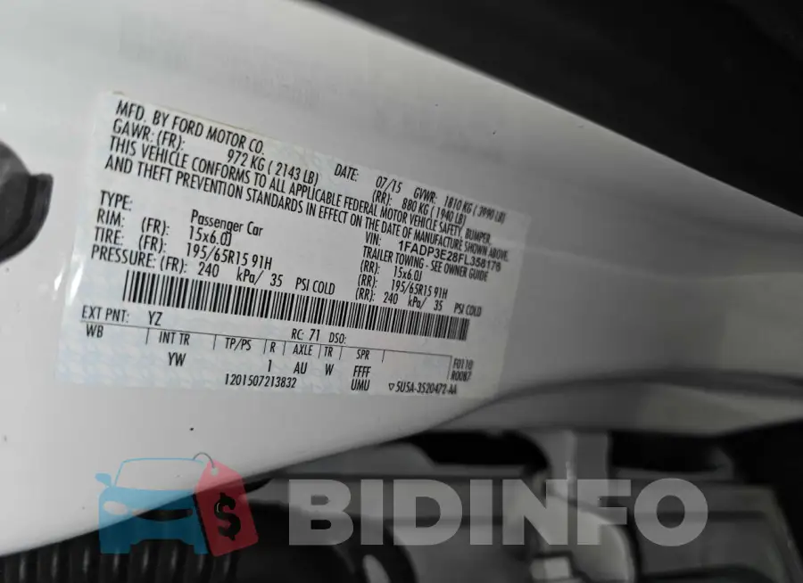 1FADP3E28FL358176 Photo# 10