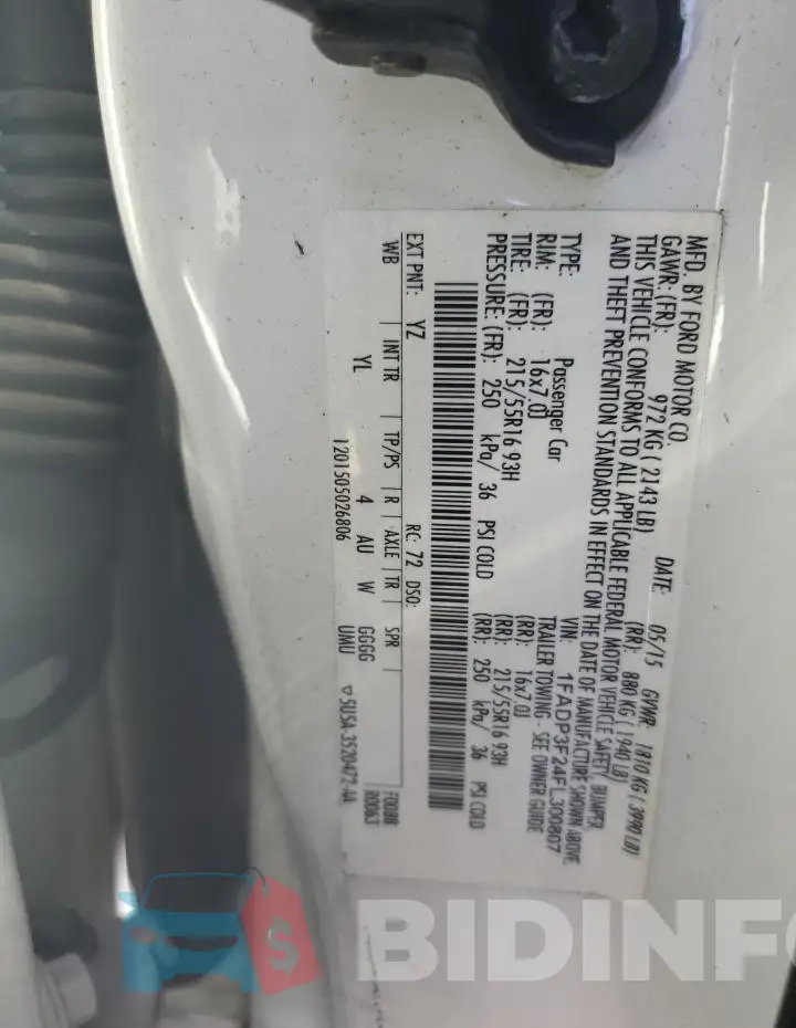 1FADP3F24FL300807 Photo# 13