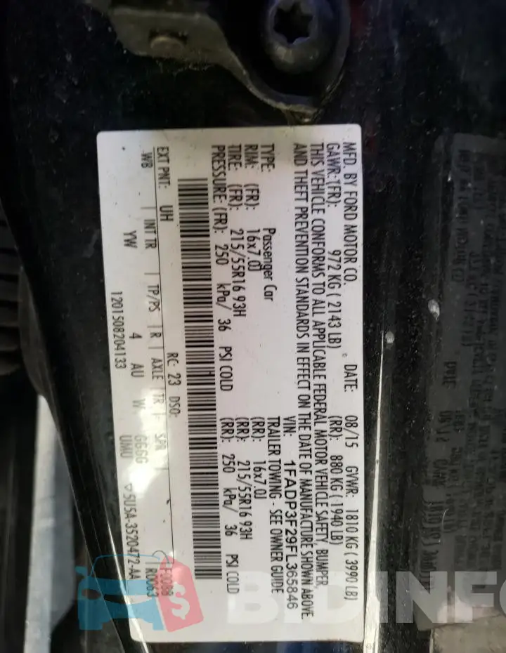 1FADP3F29FL365846 Photo# 12