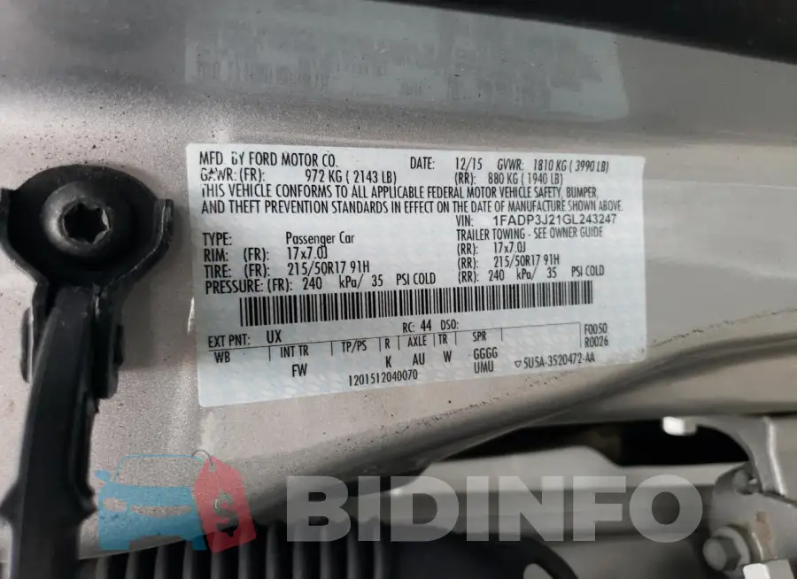 1FADP3J21GL243247 Photo# 12