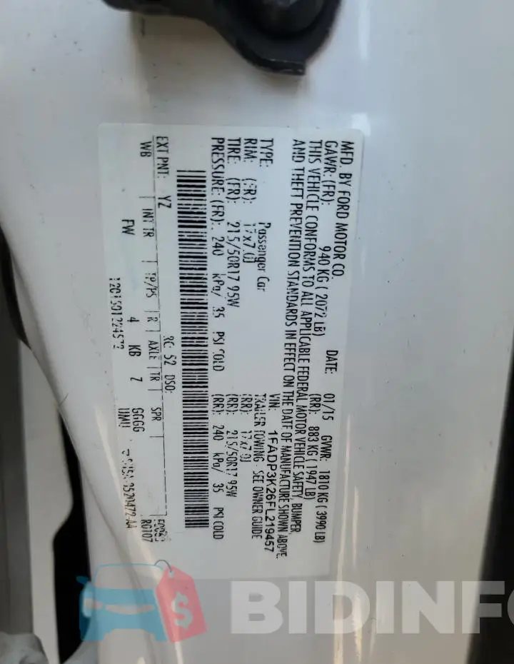 1FADP3K26FL219457 Photo# 12