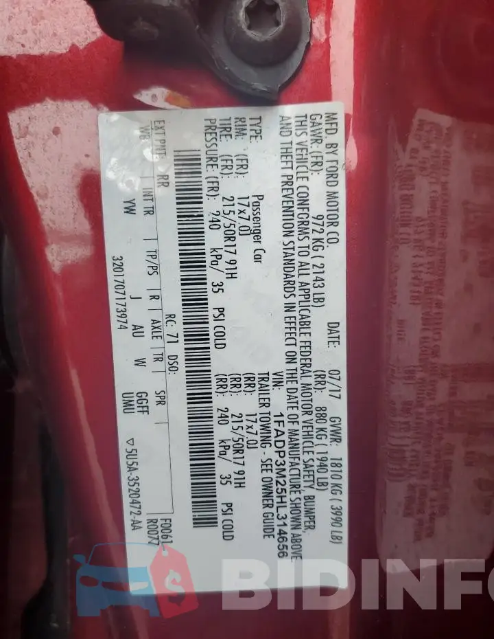 1FADP3M25HL314656 Photo# 12