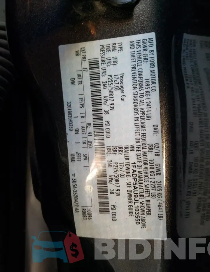 1FADP5AU9JL103550 Photo# 12