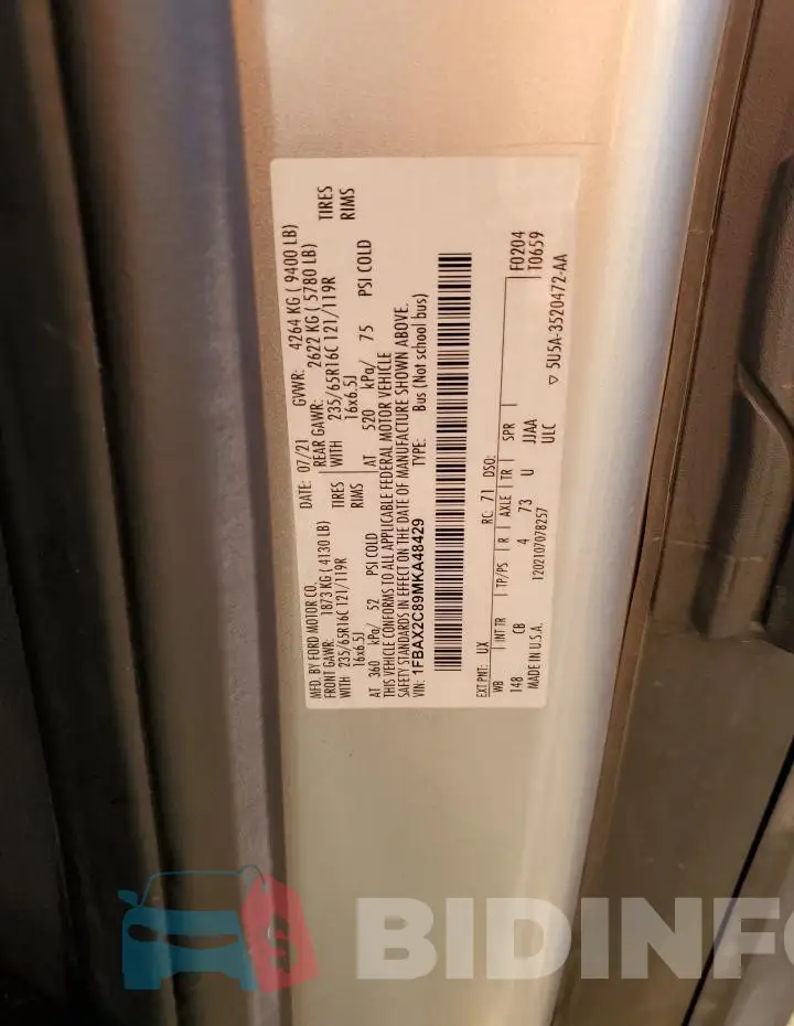 1FBAX2C89MKA48429 Photo# 13