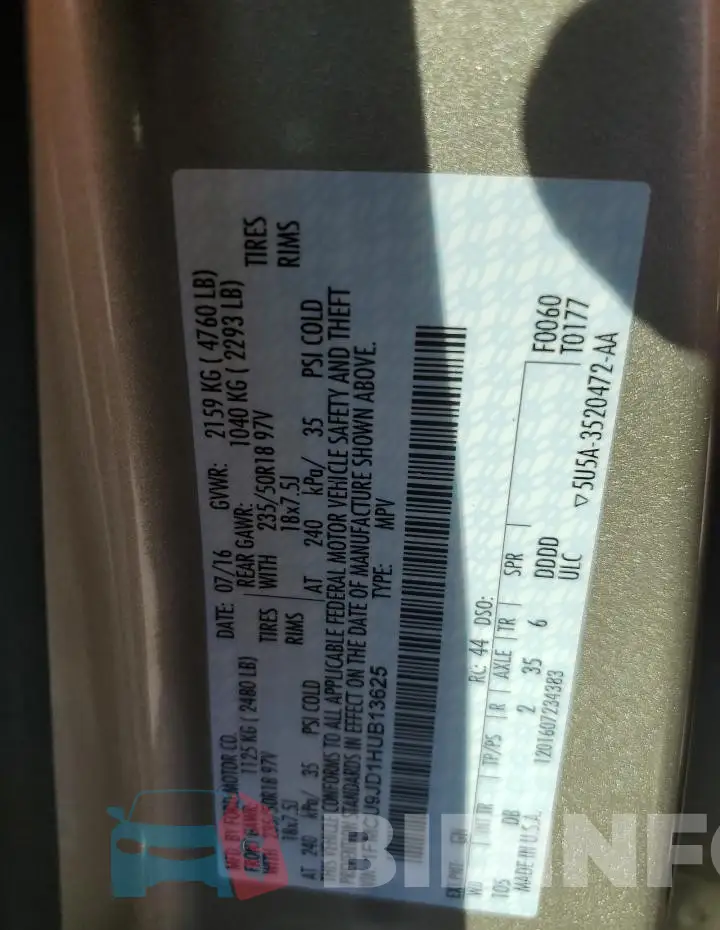 1FMCU9JD1HUB13625 Photo# 14