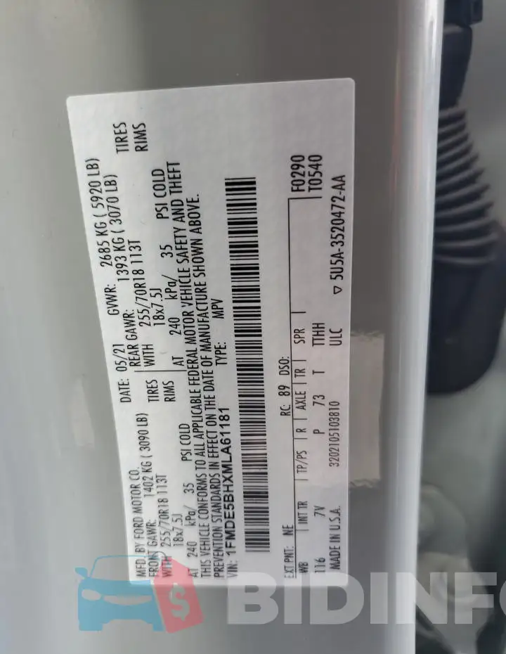 1FMDE5BHXMLA61181 Photo# 14