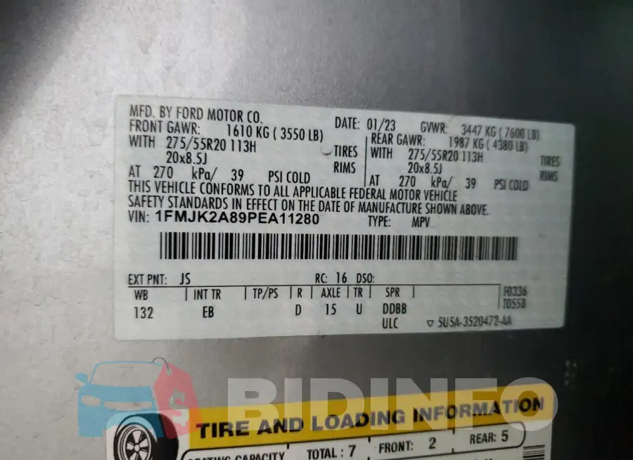 1FMJK2A89PEA11280 Photo# 14