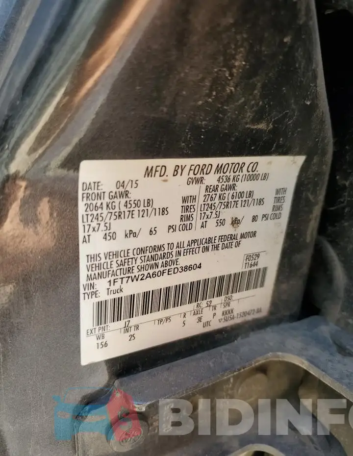 1FT7W2A60FED38604 Photo# 12