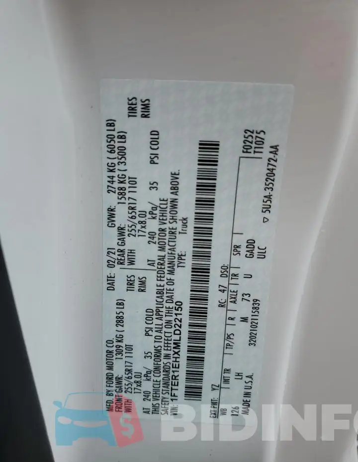 1FTER1EHXMLD22150 Photo# 12