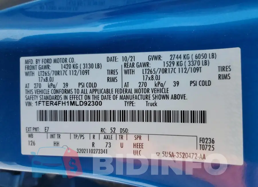 1FTER4FH1MLD92300 Photo# 12