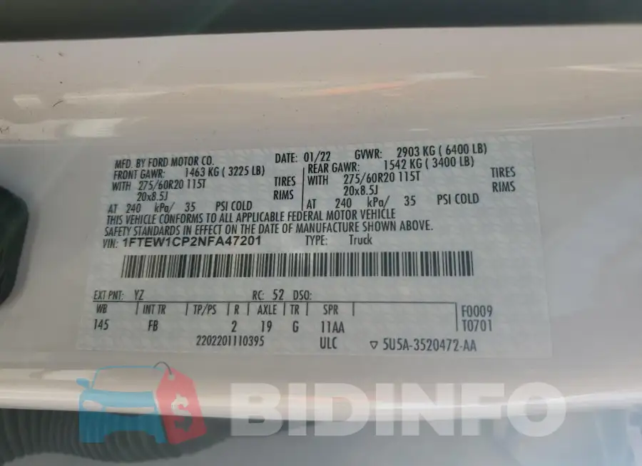 1FTEW1CP2NFA47201 Photo# 13