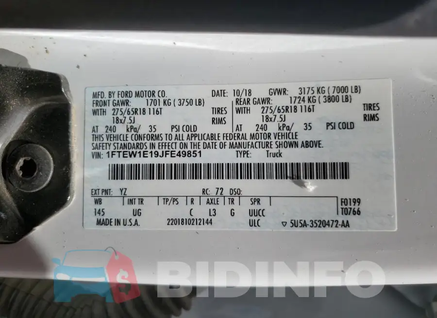1FTEW1E19JFE49851 Photo# 12