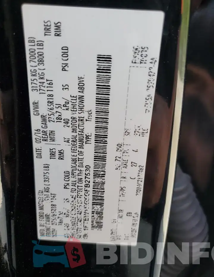 1FTEW1EG5GFB27530 Photo# 13