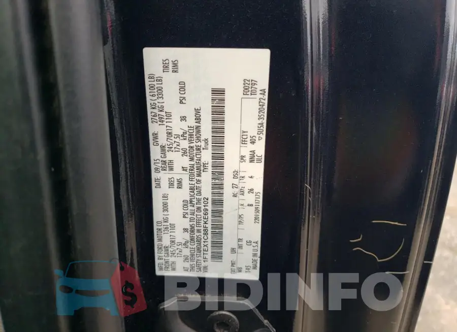 1FTEX1C88FKE69102 Photo# 12