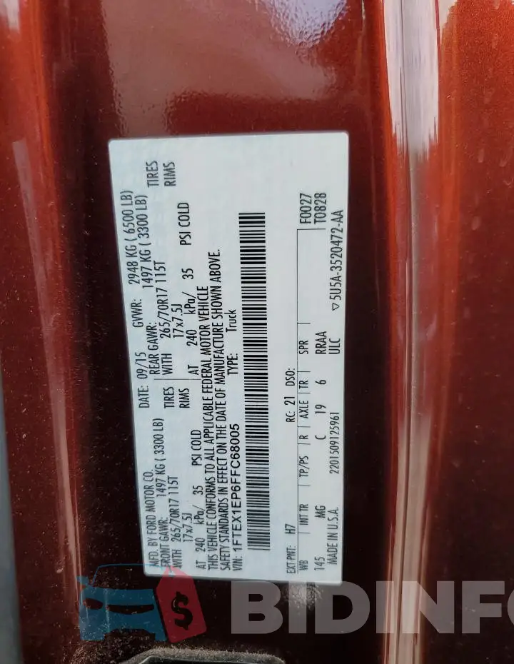 1FTEX1EP6FFC68005 Photo# 12