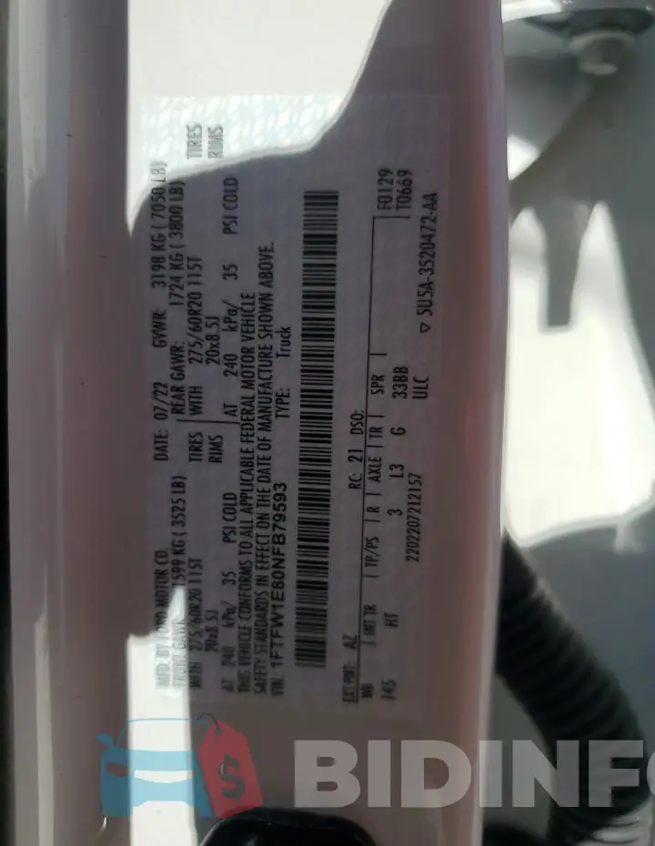 1FTFW1E80NFB79593 Photo# 12
