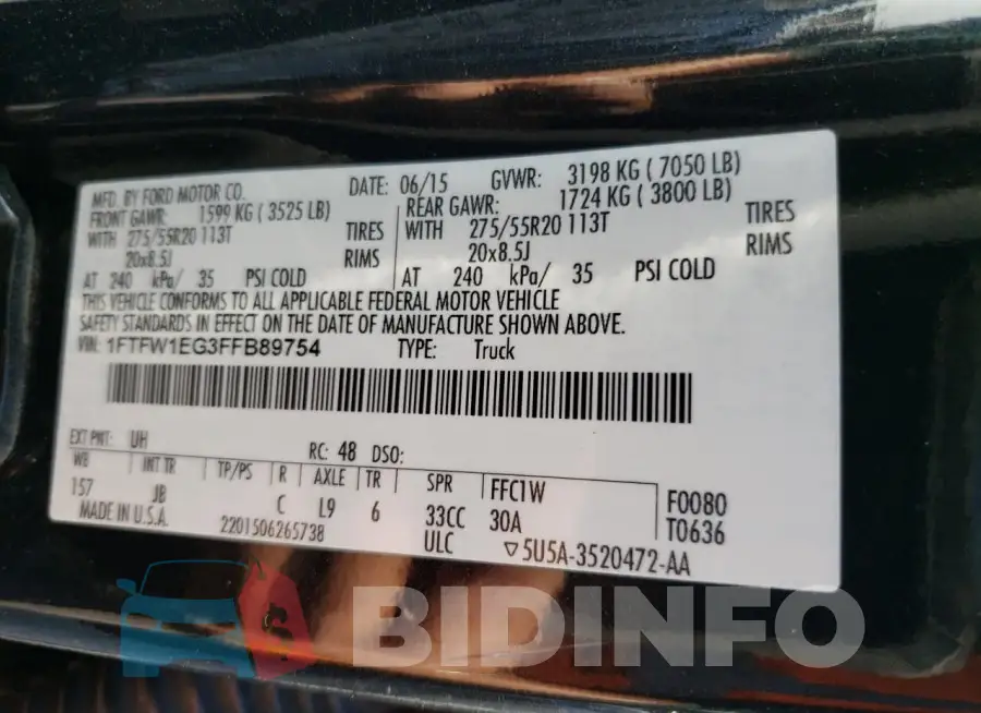 1FTFW1EG3FFB89754 Photo# 13