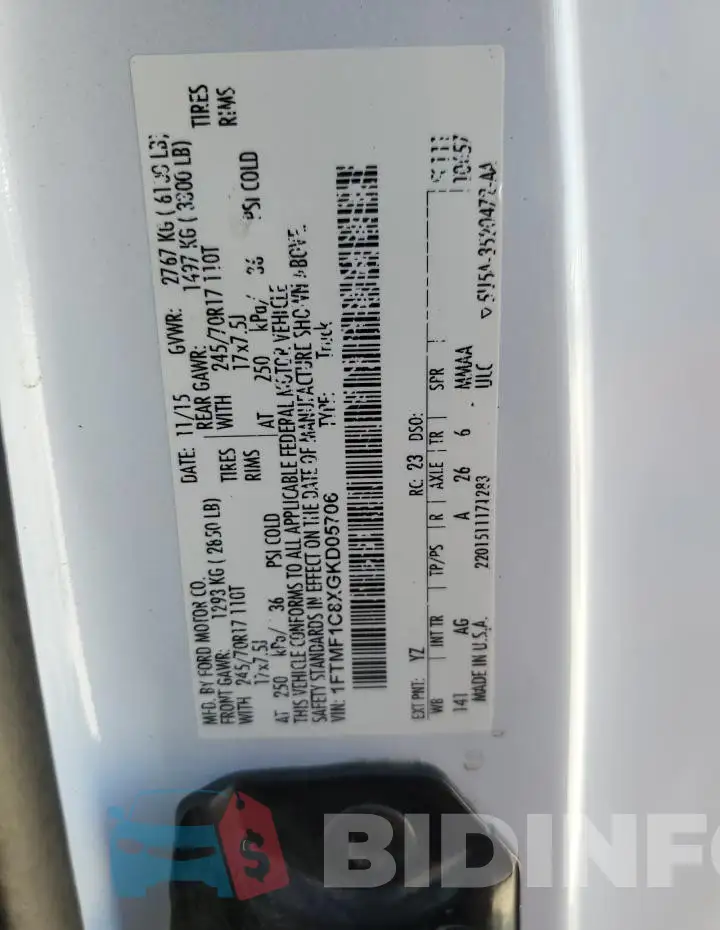 1FTMF1C8XGKD05706 Photo# 12