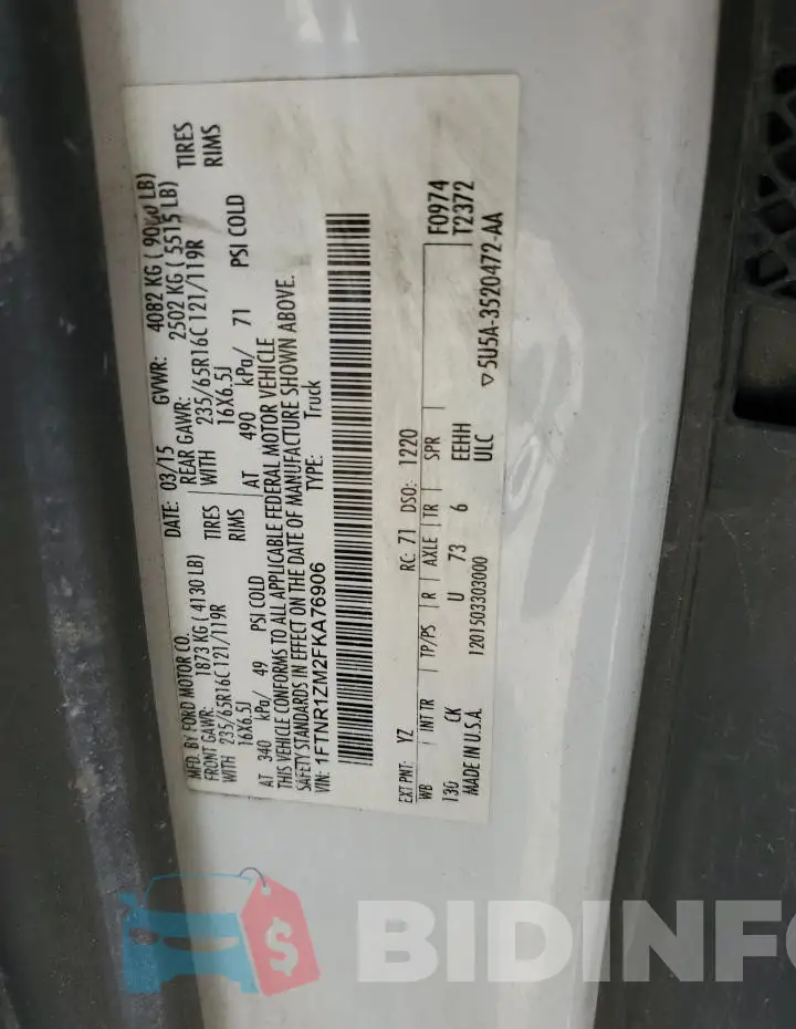 1FTNR1ZM2FKA76906 Photo# 13