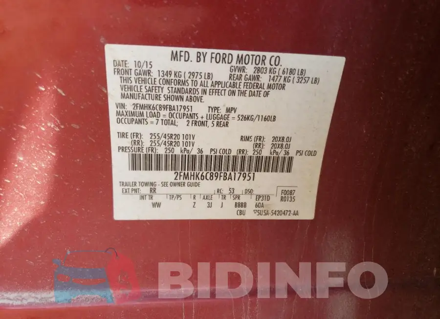 2FMHK6C89FBA17951 Photo# 13