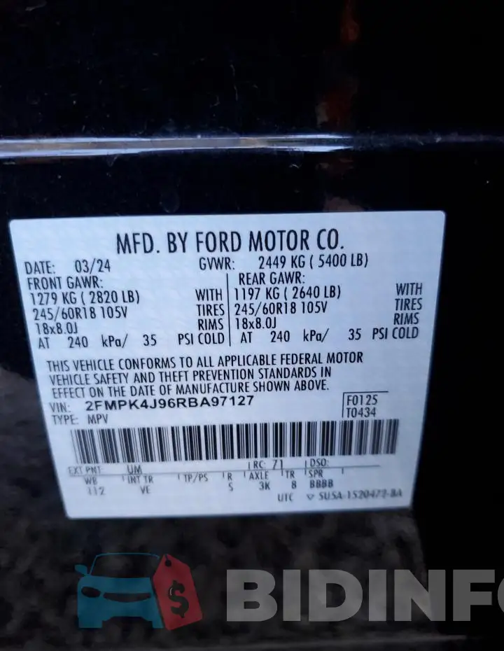 2FMPK4J96RBA97127 Photo# 13