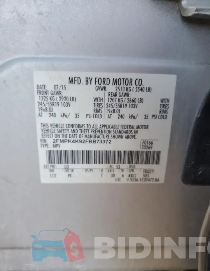 2FMPK4K92FBB73372 Photo# 14