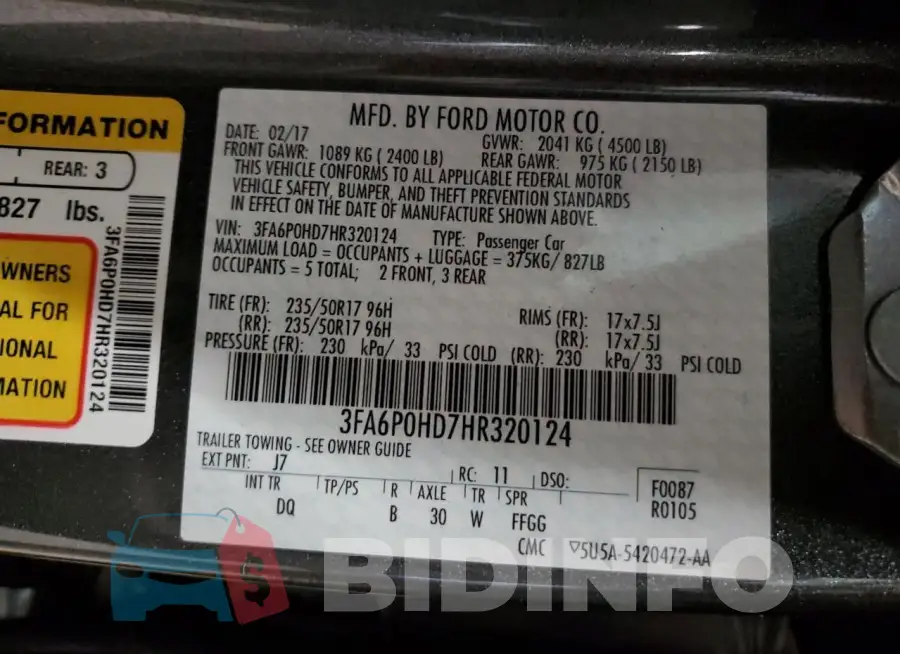 3FA6P0HD7HR320124 Photo# 12