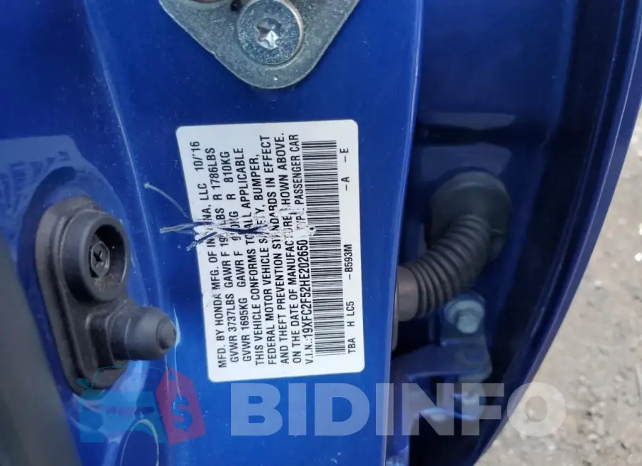 19XFC2F52HE202650 Photo# 12