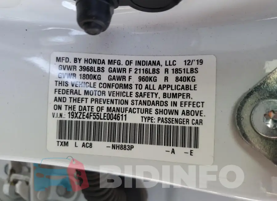 19XZE4F55LE004611 Photo# 13