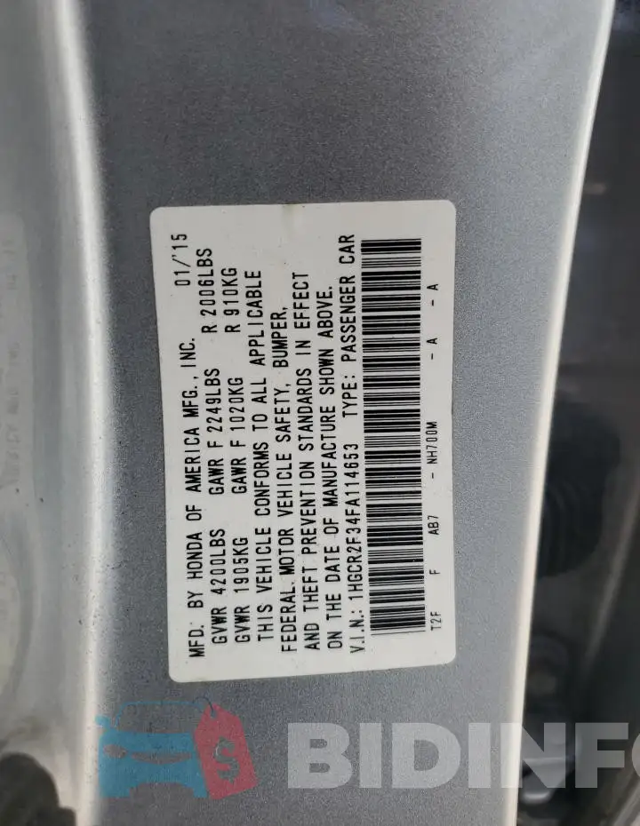 1HGCR2F34FA114653 Photo# 12