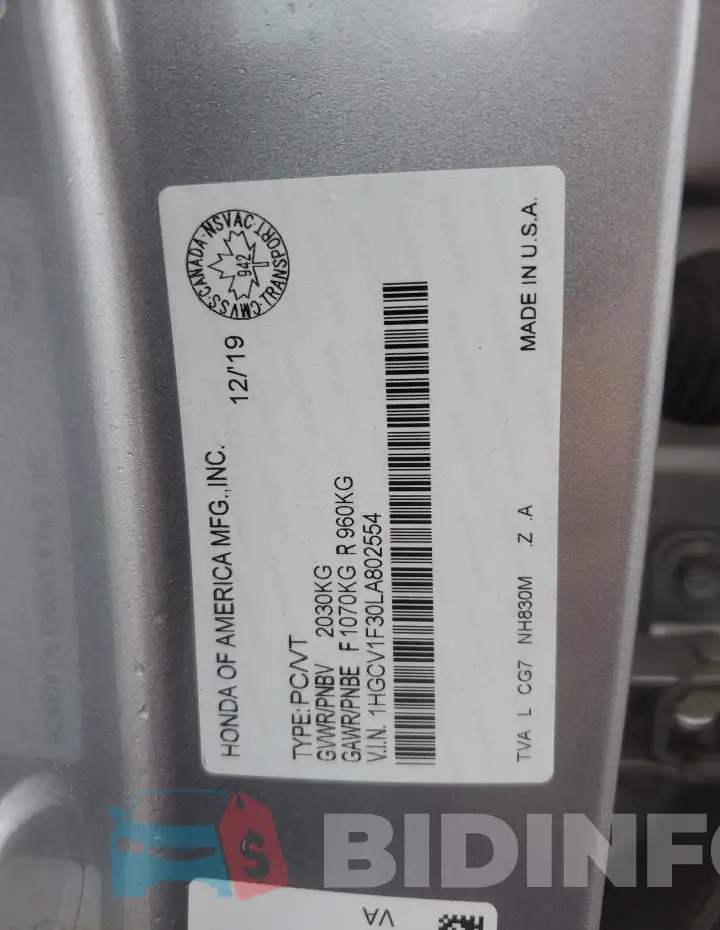 1HGCV1F30LA802554 Photo# 13