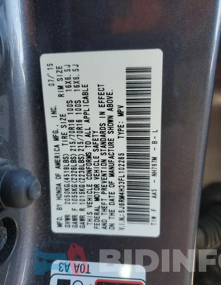 5J6RM4H33FL102265 Photo# 14