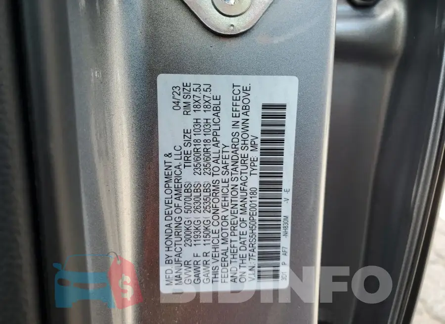 7FARS5H50PE001180 Photo# 13