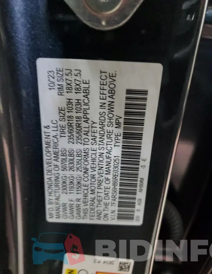 7FARS6H86RE030251 Photo# 14