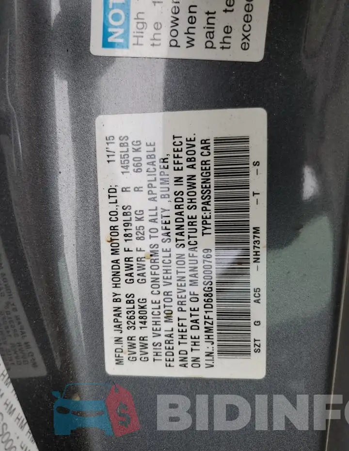 JHMZF1D68GS000769 Photo# 12