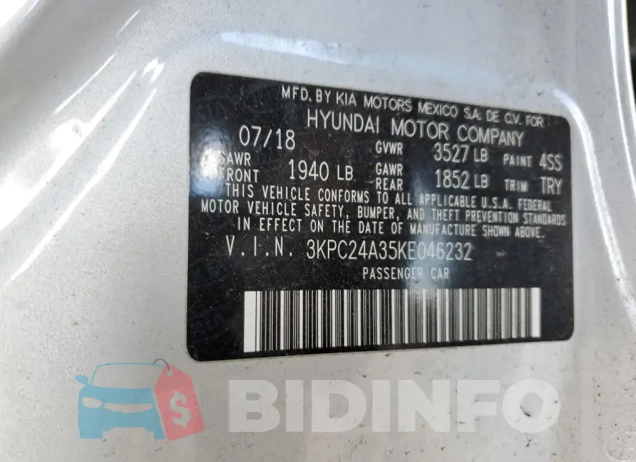 3KPC24A35KE046232 Photo# 12