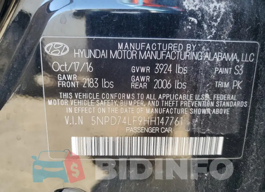 5NPD74LF9HH147761 Photo# 12