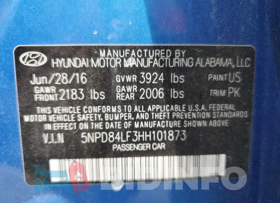 5NPD84LF3HH101873 Photo# 12