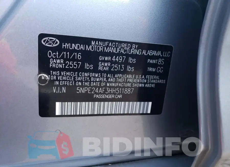 5NPE24AF3HH511887 Photo# 12