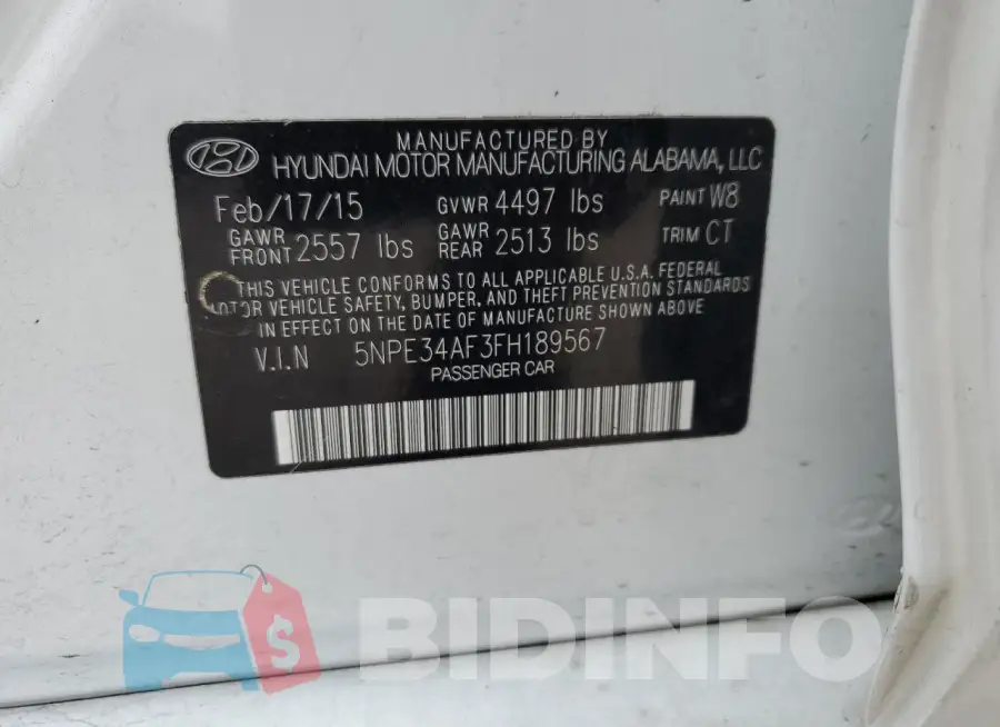 5NPE34AF3FH189567 Photo# 12