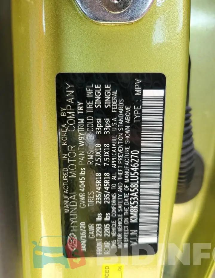 KM8K53A58LU546270 Photo# 13