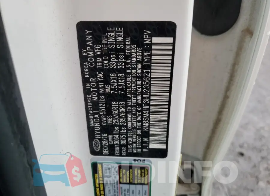 KM8SM4HF3HU235621 Photo# 12