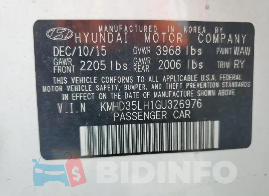 KMHD35LH1GU326976 Photo# 14